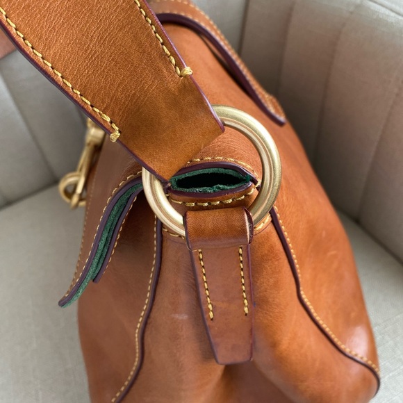 Dooney & Bourke FLORENTINE Hobo Handbag -LIBBY LEATHER INTERIOR Natural Brown - Picture 6 of 12